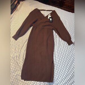 Fashion Nova Chocolate Long Sleeve Dress